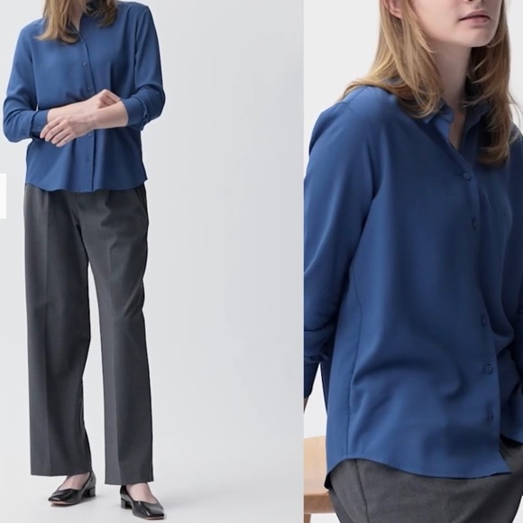 UNIQLO Rayon Long-Sleeve Blouse - Picture 5 of 12
